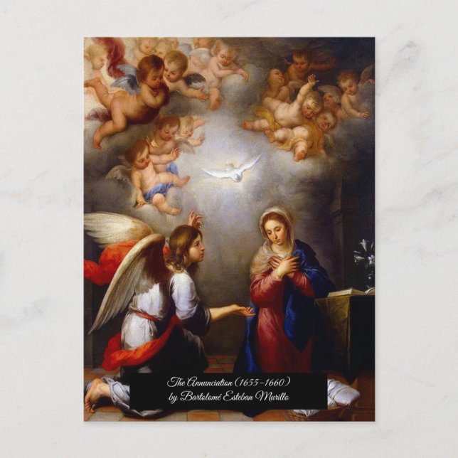 Annunciation by Bartolomé Esteban Murillo Postcard (Front)