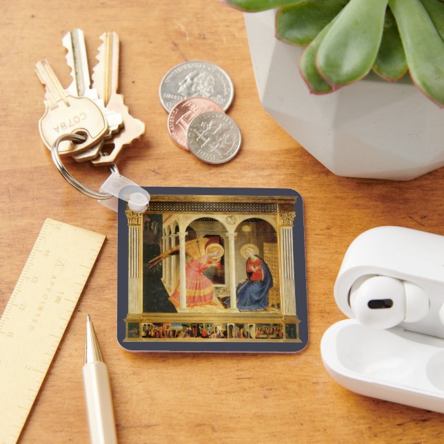 Annunciation by Fra Angelico, Renaissance Fine Art Key Ring (Desk)