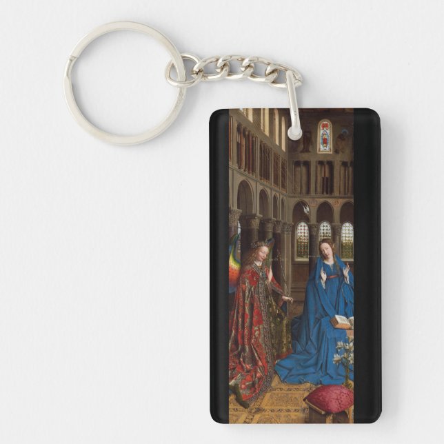 Annunciation by Jan van Eyck Key Ring (Front)