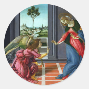 Annunciation by Sandro Botticelli Classic Round Sticker