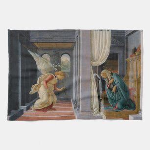Annunciation by Sandro Botticelli Tea Towel