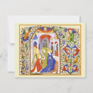 Annunciation mediaeval illumination card