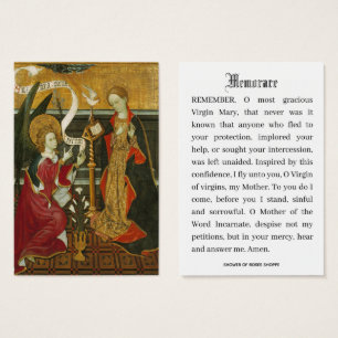 Annunciation of Mary Memorare Catholic Holy Cards