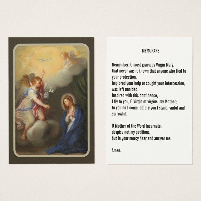 Annunciation of Mary Memorare Prayer (Front & Back)