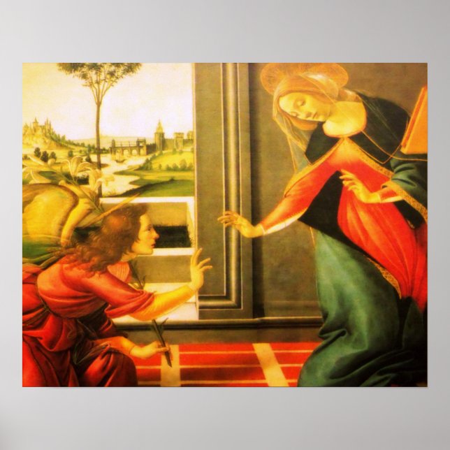 Annunciation Virgin Mary & St Michael Archangel Poster (Front)