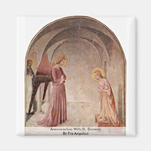 Annunciation With St. Dominic By Fra Angelico Magnet