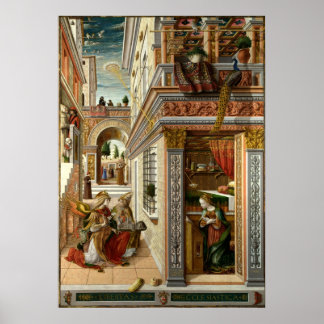Annunciation With St. Emidius, 1486 Poster