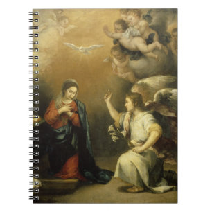 Annunctiation Mary and Archangel Gabriel Fine Art  Spiral Notebook