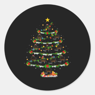 Ano Christmas Tree Lights Music Lover Musical Xmas Classic Round Sticker