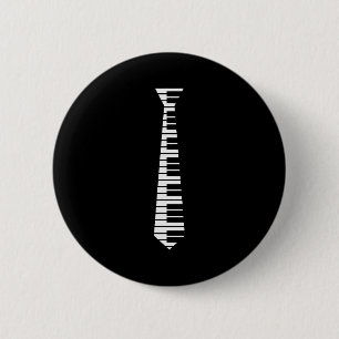 Ano Neck Tie Funny Humorous Keyboard Music Player 6 Cm Round Badge