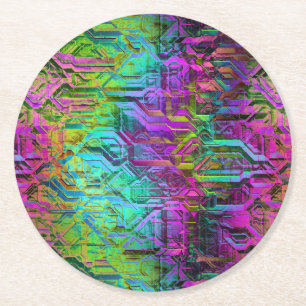 anodised titanium : round paper coaster