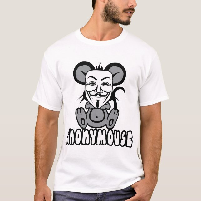 anonymity anonymous mouse humor geek T-Shirt (Front)