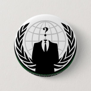 anonymous 6 cm round badge