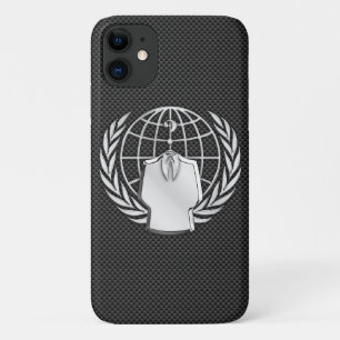 Anonymous Chrome on Carbon Fiber Case-Mate iPhone Case