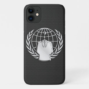 Anonymous Chrome on Carbon Fibre Case-Mate iPhone Case