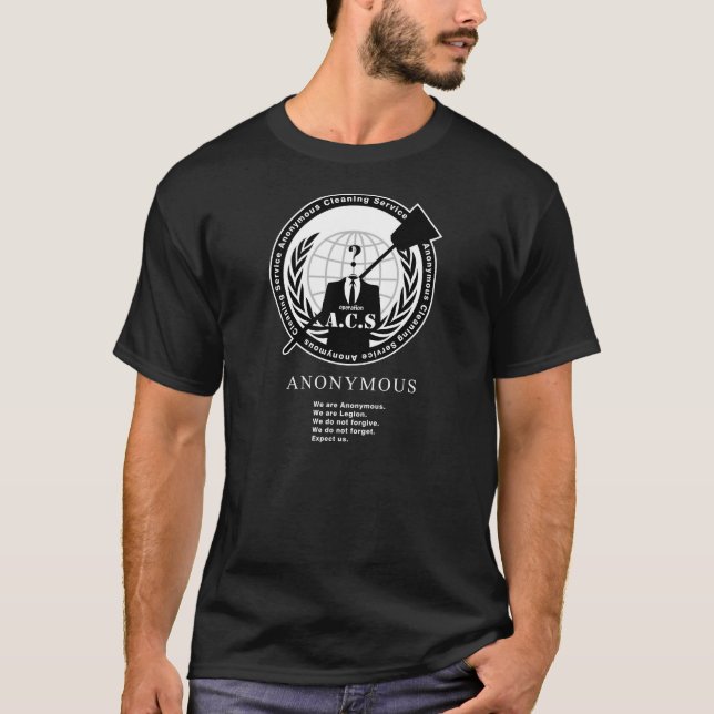 Anonymous Cleaning Service - #opACS Black T-Shirt (Front)