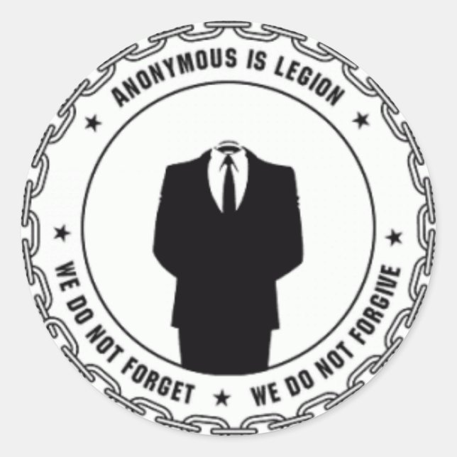 anonymous logo classic round sticker (Front)