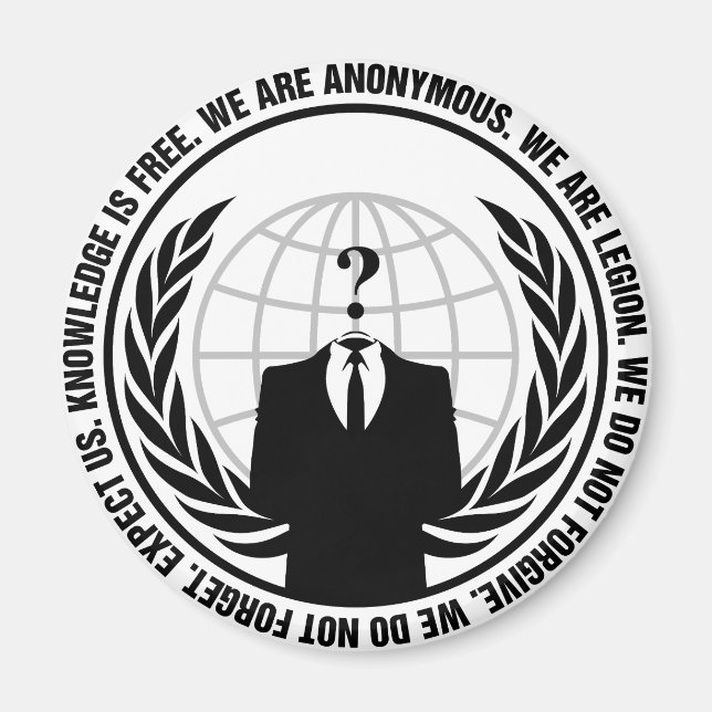anonymous logo with slogan magnet (Front)