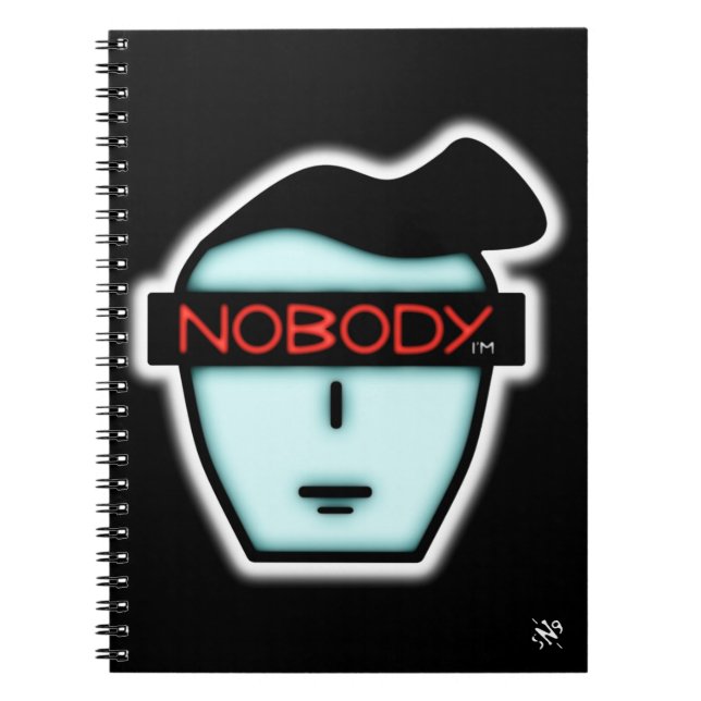 Anonymous Nobody Mysterious Cartoon Face Notebook (Front)