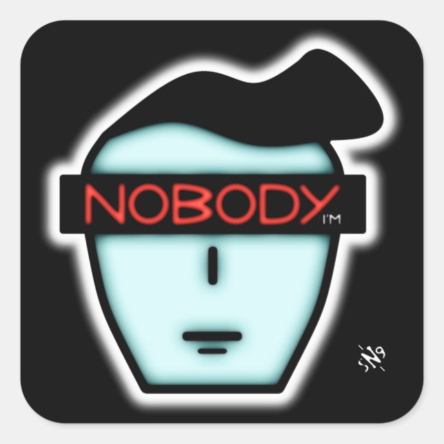 Anonymous Nobody Mysterious Cartoon Face Square Sticker (Front)