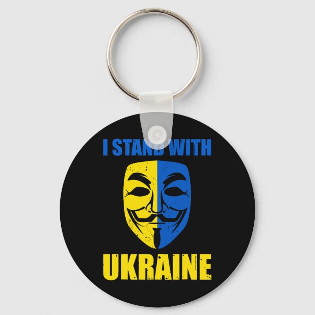 Anonymous Ukrainian Lover I Stand With Ukraine Sup Key Ring (Front)