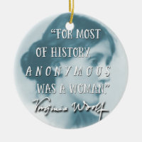 Anonymous Was a Woman ~ Virginia Woolf quote blue