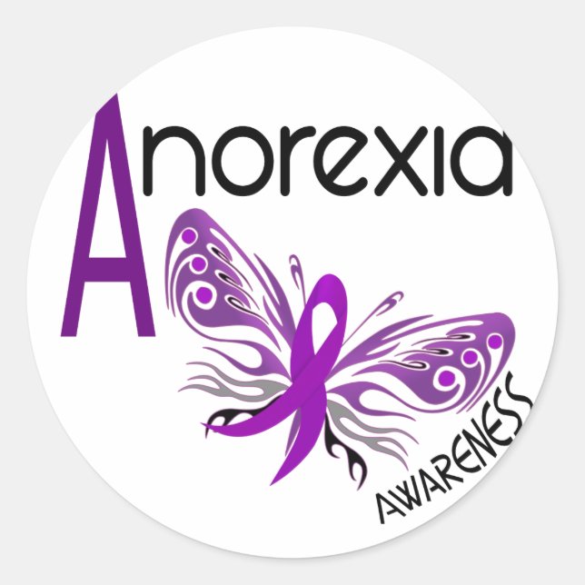 ANOREXIA BUTTERFLY 3.1 CLASSIC ROUND STICKER (Front)