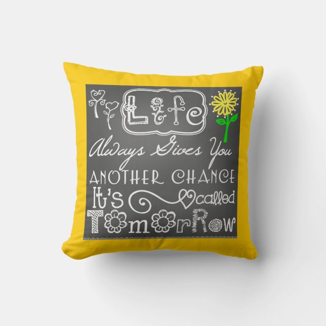 Another Chance Chalkboard Look Pillow (Front)