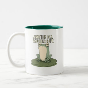 Another Day Another Nope Grumpy Frog Two-Tone Coffee Mug