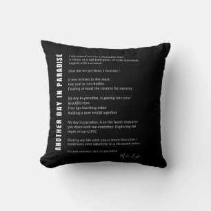 Another day in paradise love poem poetry cushion