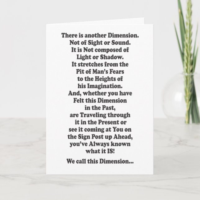 Another Dimension - Message Inside Card (Front)
