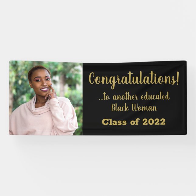 Another Educated Black Woman 2022 Graduation Photo Banner (Horizontal)