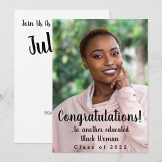 Another Educated Black Woman 2022 Graduation Photo Invitation