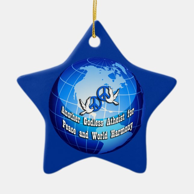 Another Godless Atheist for Peace Star Ornament (Front)