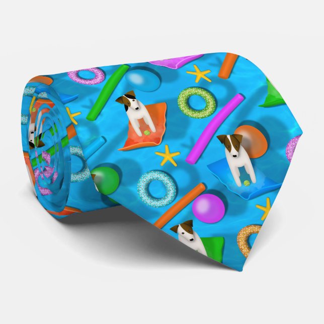 another Parson Jack Russell Terrier pool party Tie (Rolled)