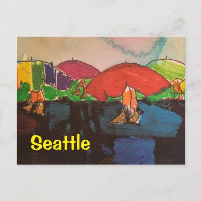 Another Rainy Day with mixed media Postcard (Front)