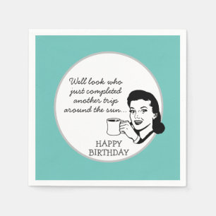 Another Trip Around the Sun Funny Retro Birthday Napkin