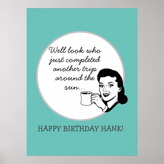 Another Trip Around the Sun Funny Retro Custom Poster (Front)