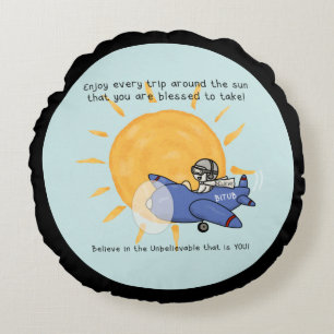 Another Trip Around the Sun Round Cushion