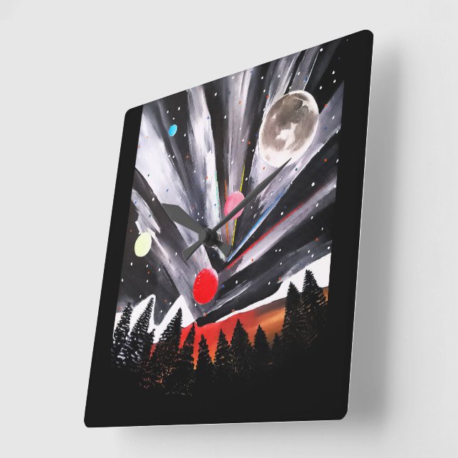 Another World Painting by Alfred Fox Square Wall Clock (Angle)