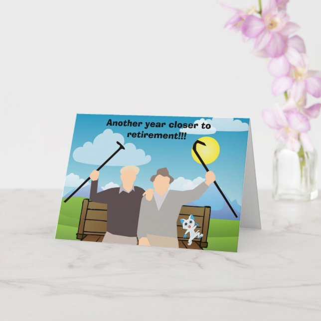 Another Year Closer to Retirement Birthday Card (Orchid)