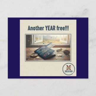 Another year free (M) Holiday Postcard