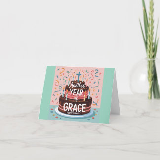 Another Year Of Grace Christian Birthday Card
