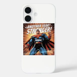 Another Year Stronger! Superhero New Year Design w iPhone 16 Case