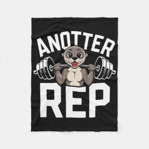Anotter Rep - Funny Bodybuilding Otter Fitness Fleece Blanket