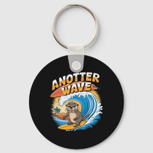 Anotter Wave - Funny Surfing Pun Surfer Otter Key Ring