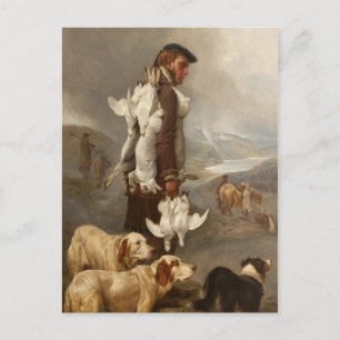 Ansdell Winter Shooting Hares and Ptarmigan Postcard
