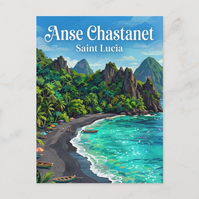 Anse Chastanet Saint Lucia Postcard (Front)