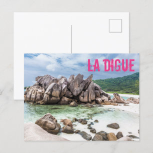 Anse Cocos Seychelles La Digue Beach gift Holiday Postcard