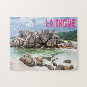 Anse Cocos Seychelles La Digue Beach gift Jigsaw Puzzle